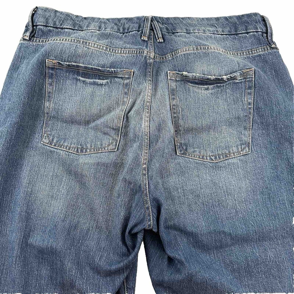 Good American Good Legs JEANS Women 16 Blue Indigo Fringe Hem 40x25 Light Wash